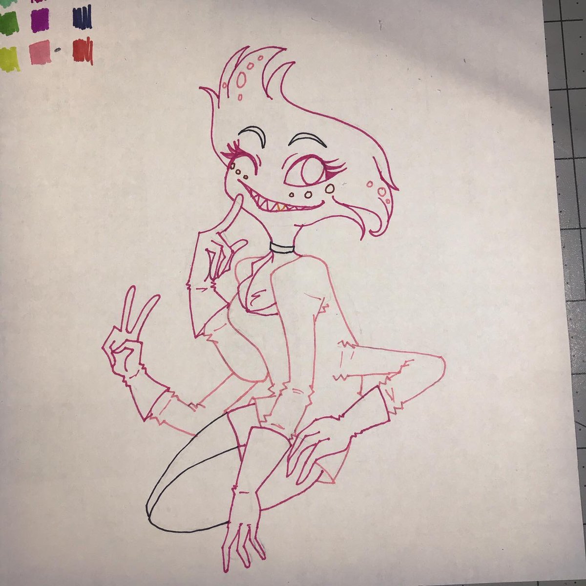 solojunierose's tweet photo. #sharpiechallenge with #AngelDust from #HazbinHotel ❤ https://t.co/YesE5GcNCX