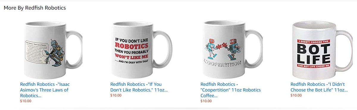 RedfishRobotics's tweet image. First time we've had products chosen for the Amazon Prime Day Small Biz Promotion!
Buy any of the fun robotics mugs below by Oct 12th and get a $10 Prime Day credit!
We also put the mugs on sale so (after the credit) you end up only paying shipping: amzn.to/30g9PQs