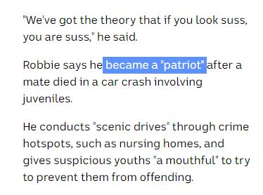 Interesting... "self-described patriot" is real masks off stuff, given what is really happening here (white adult vigilantes attacking Indigenous kids), so the ABC's way of dealing with this has been... an edit to help pull the slipped mask back up. [h/t  @tiredandstrong]