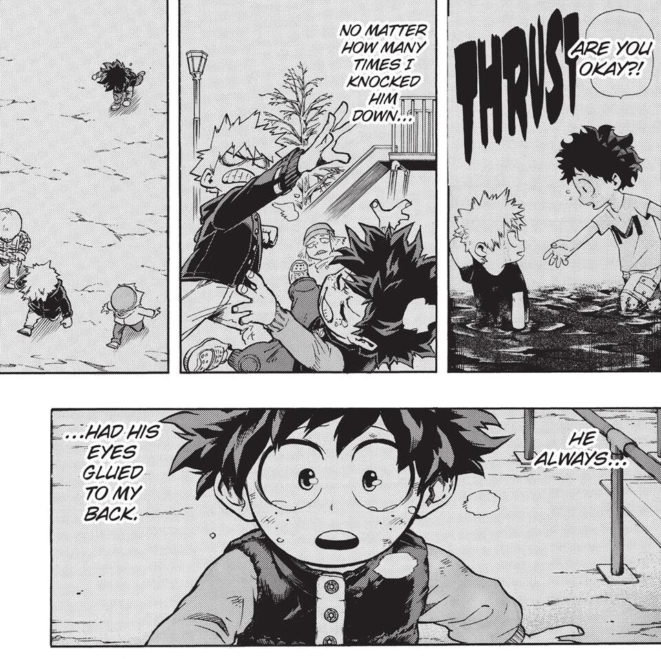 when they were kids, it seemed as if katsuki could do just about anything to izuku and it never seemed like izuku harbored one bit of ire towards him. katsuki never thought to hold back, because his actions never had consequences.
