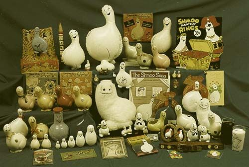 The Shmoo was a cultural hit with children, and became a centerpoint for dolls, toys, games and their own cartoons.When the US air-dropped food over Soviet blockaded East Berlin, they put candy into inflatable Shmoos to drop with the care packages.