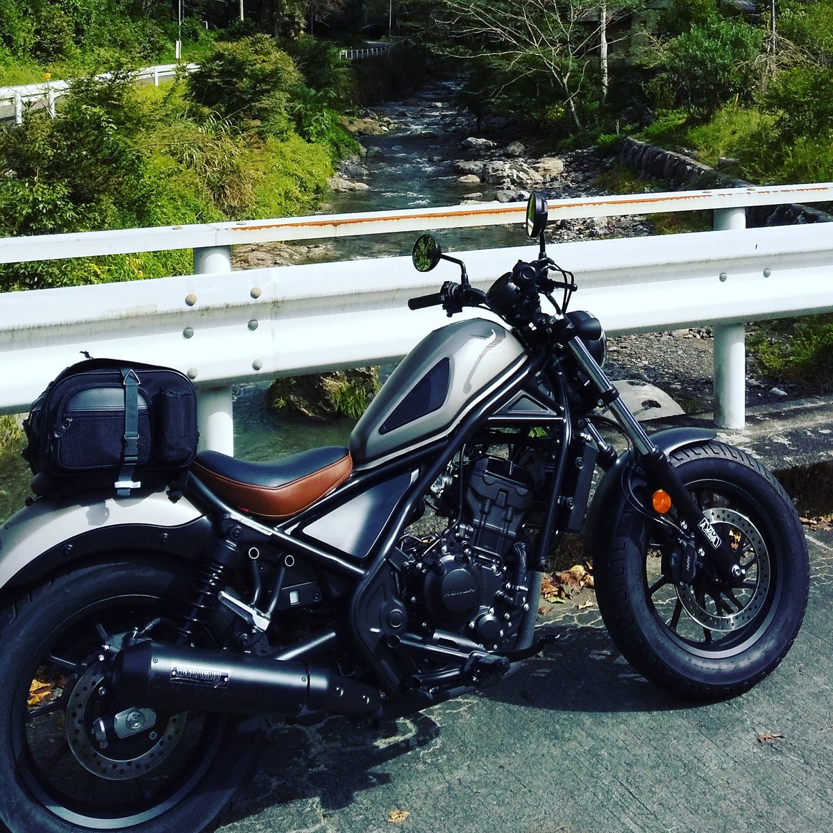 Marinos 秩父の渓流をみて日帰り温泉にtanaxのミニフィールドシートバッグが丁度良い レブル レブル250 Rebel250 バイクのある風景 タナックス Tanax