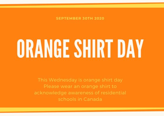 hey cavs! this wednesday september 30th is orange shirt day to acknowledge awareness of residential schools in canada
