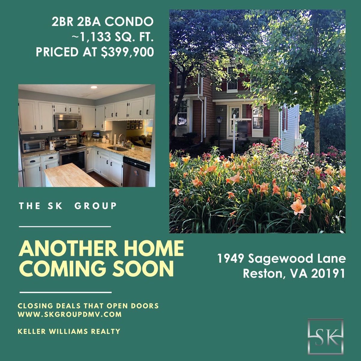 vivecask's tweet photo. Gorgeous 3 level, 2 BR/2 BA end-unit townhouse. Upd kit &amp; baths, HW floors &amp; FP. Close to South Lakes Shopping Center, ~1+ mile to Wiehle Metro, W&amp;OD Bike Trail, &amp; access to all the many community amenities that #Reston has to offer.  #theskgroup #kw #varealestate https://t.co/QGW8KexWgu