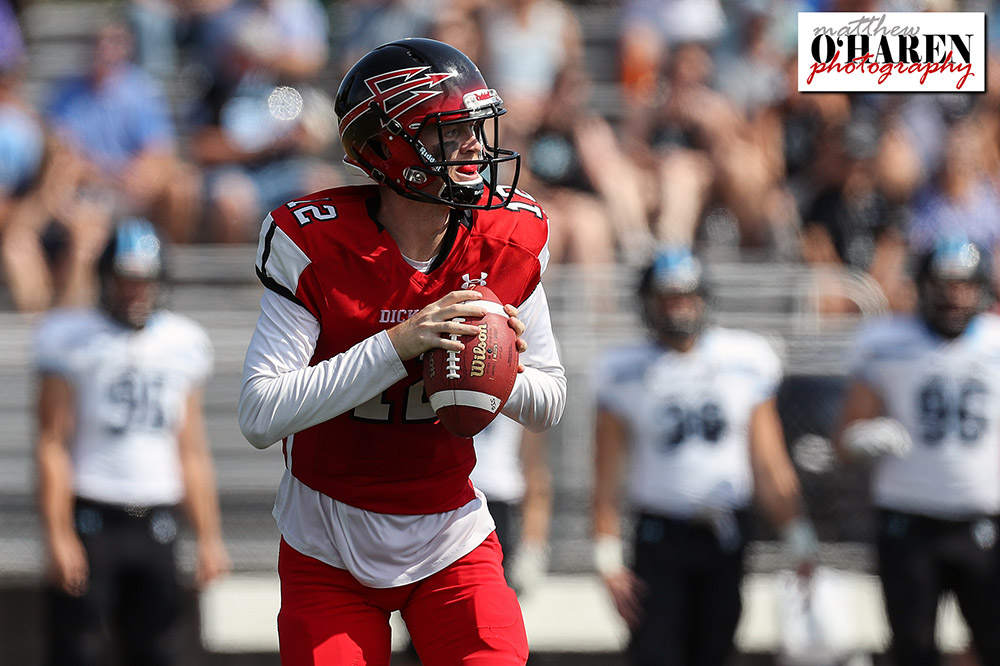 moharenphoto's tweet photo. One year ago on this date @DCRedDevilFB QB's Tim Graham &amp; @RobertGeiss7 had a combined 252 yards and each a TD against @JHU_Football on #Homecoming weekend at #BiddleField. @DickinsonCol @DsonRedDevils @CoachFordyce_DC #ForksUp #RollDevs #DsonRedDevils #GoRedDevils #RedDevils https://t.co/jFGUaDpWzM