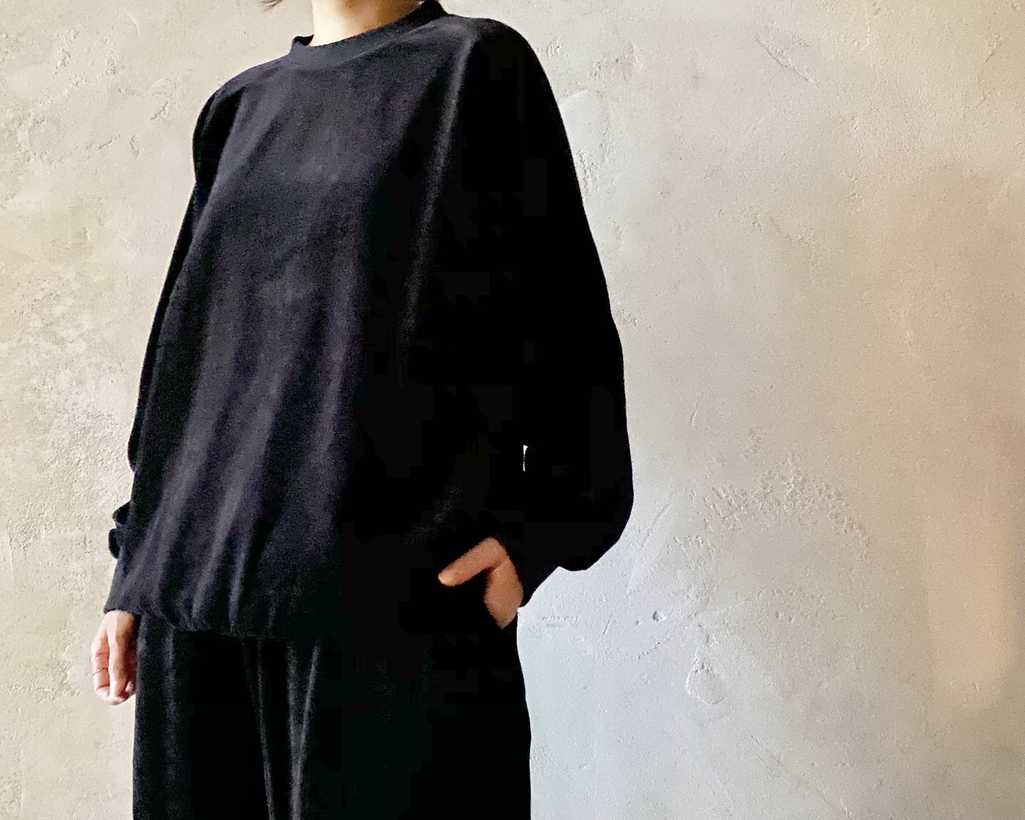 買取実績】 COMOLI(コモリ) ベロアジャージ プルオーバー NAVY
