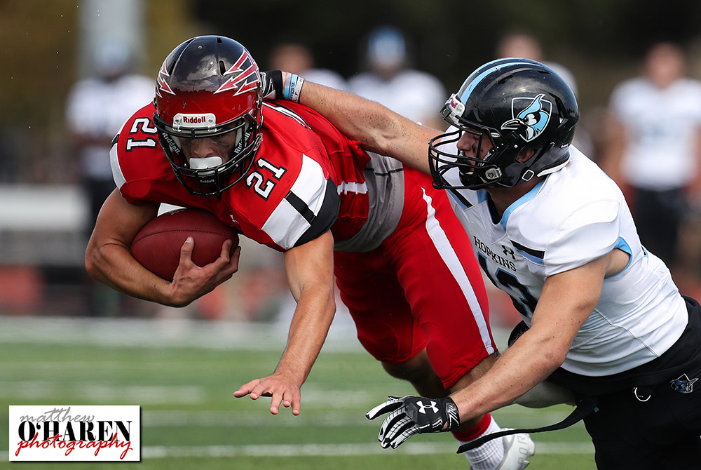 moharenphoto's tweet photo. One year ago on this date @DCRedDevilFB WR @DanielSalamone8 carried for 80 yards and a TD against @JHU_Football on #Homecoming weekend at #BiddleField. @DickinsonCol @DsonRedDevils @CoachFordyce_DC #ForksUp #RollDevs #Dickinson #DsonRedDevils #GoRedDevils #RedDevils #WearinTheRed https://t.co/qMg8aaZf40