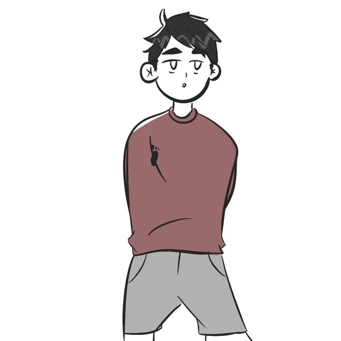 arms behind his back like a certain someone whose name starts with an a and ends with kaashi 