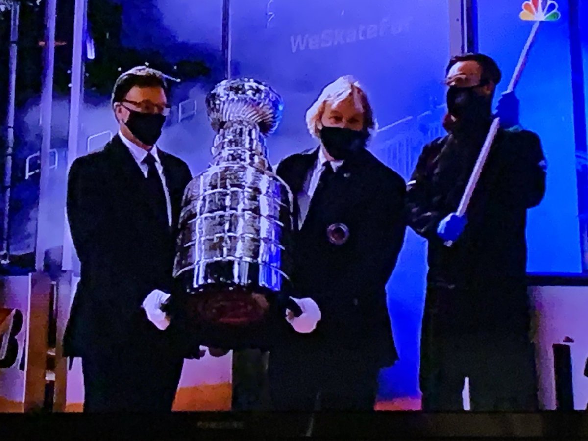 Pretty sweet of the NHL to get Owen Wilson, Stephen Colbert, and a guy from ISIS to help out w the Cup.