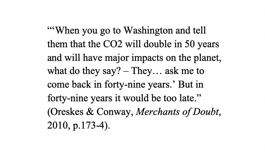 First, economists minimised the problem. The  #FreeMarket will solve it, they said — we know were this led us. Humanity adapted to changes in climate before, they said — ignoring both the immense suffering involved and the unprecedented scale of *this*  #ClimateChange. (4/8).