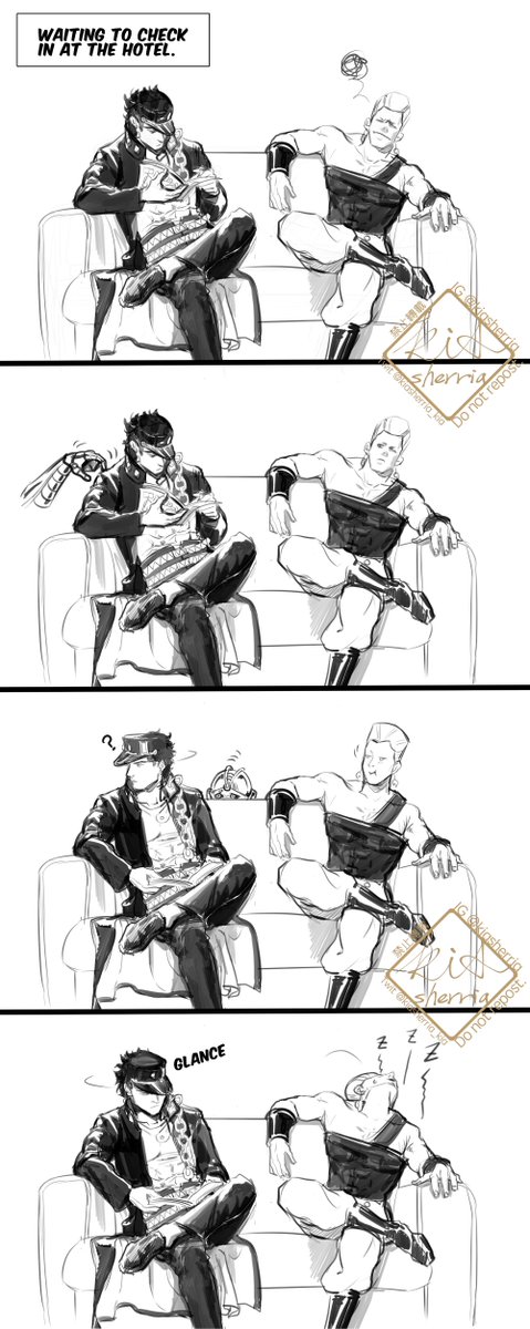 art request on IG for reaching 10K.
Thank you for your request! So I thought about Pol Pol pranking Jotaro. hehe.
Thank you for liking my art . ;O; ? Hope you like this!
#jjba #jotaro #polnareff