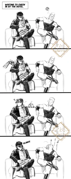 art request on IG for reaching 10K.
Thank you for your request! So I thought about Pol Pol pranking Jotaro. hehe.
Thank you for liking my art . ;O; ? Hope you like this!
#jjba #jotaro #polnareff 