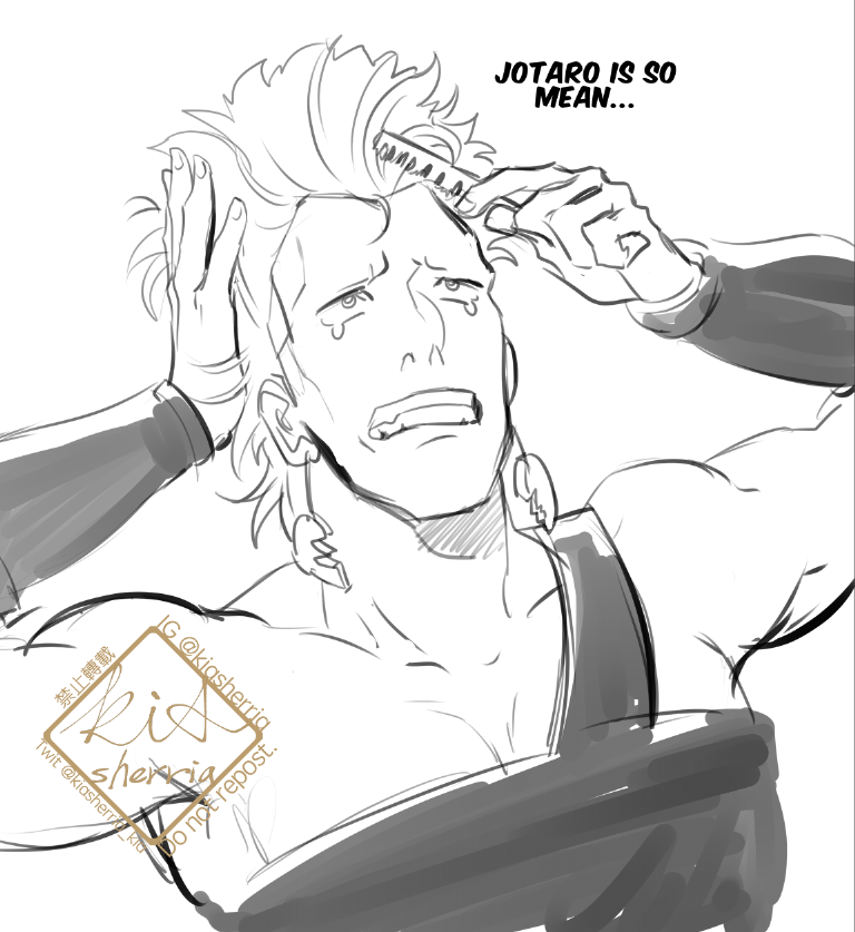 art request on IG for reaching 10K.
Thank you for your request! So I thought about Pol Pol pranking Jotaro. hehe.
Thank you for liking my art . ;O; ? Hope you like this!
#jjba #jotaro #polnareff 