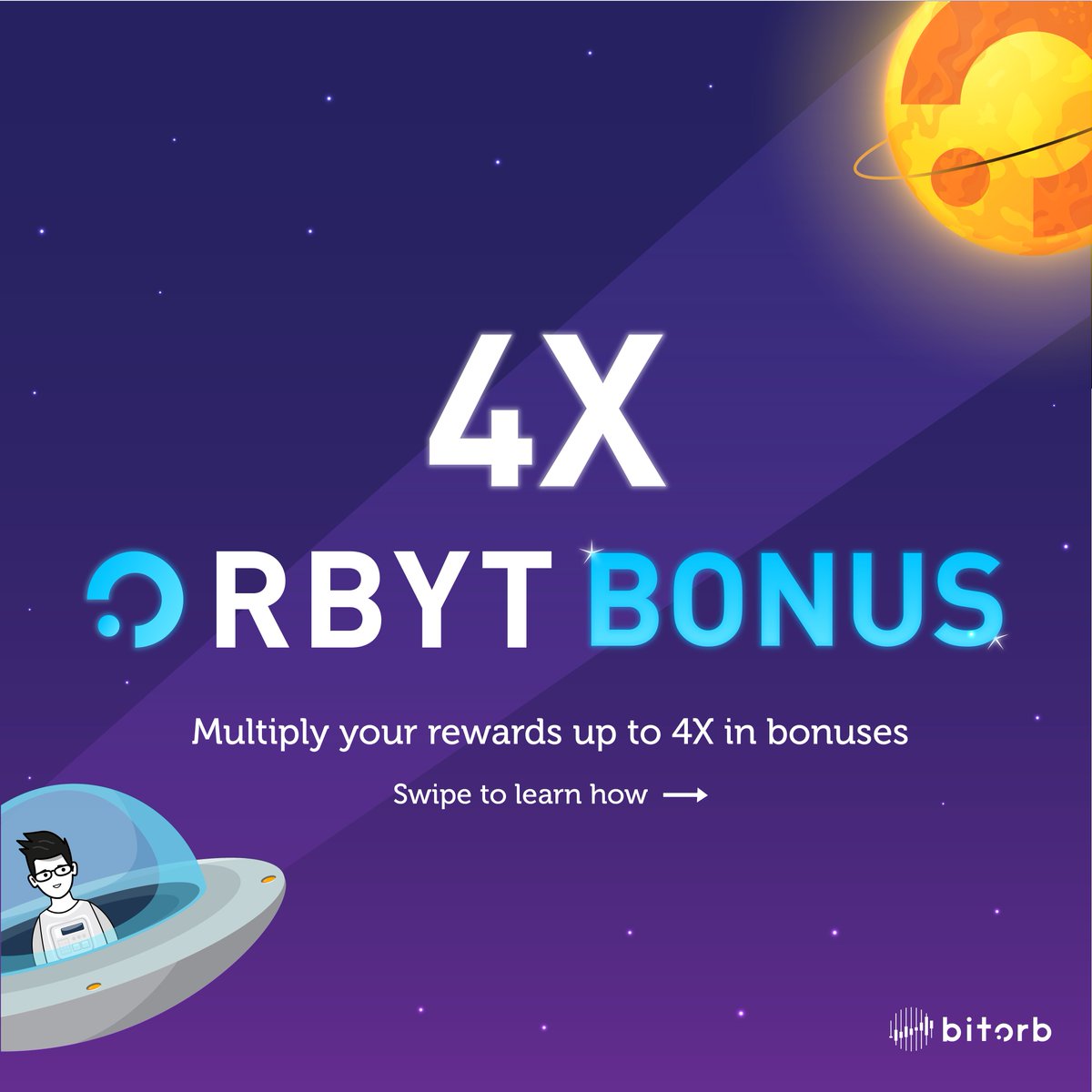 BitOrb_official's tweet photo. GET REWARDED WITH MORE ORBYT BONUSES!
1️⃣Submit form
2️⃣Achieve trade volume targets
3️⃣Receive a share of 10 million ORBYT Tokens with bonuses each month
Learn more at https://t.co/jUOQWgqnWt
#ORBYTBonus #BitOrb #LetsGetIntoORBYT https://t.co/lEjyEoXI07