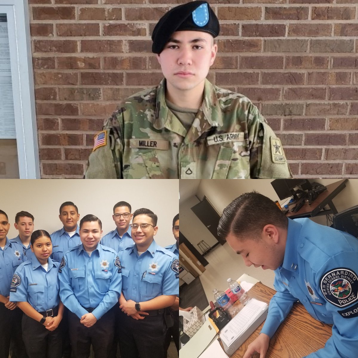 SBCUSDPOLICE's tweet image. Chief @SBSPDjpaulino along with our #DistrictPoliceTeam would like to #congratulate former police explorer and #CareerPathways student Steven Miller, on his completion of the @USArmy #BootCamp as he transition to #MOS School #ArmyStrong #ThisIsWhyWeServe