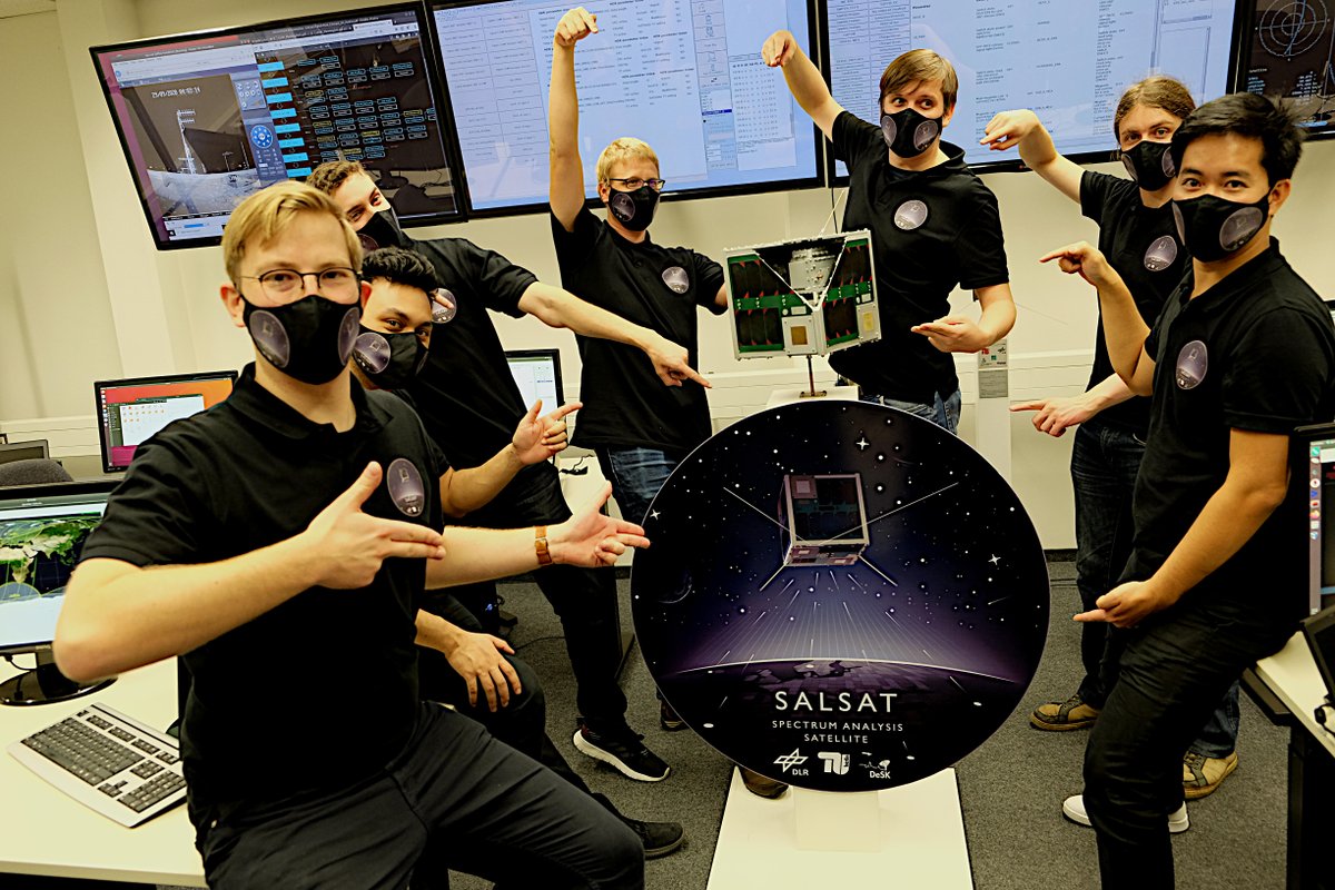 Team Members of the @SALSATmission Team celebrating the successful first contact.