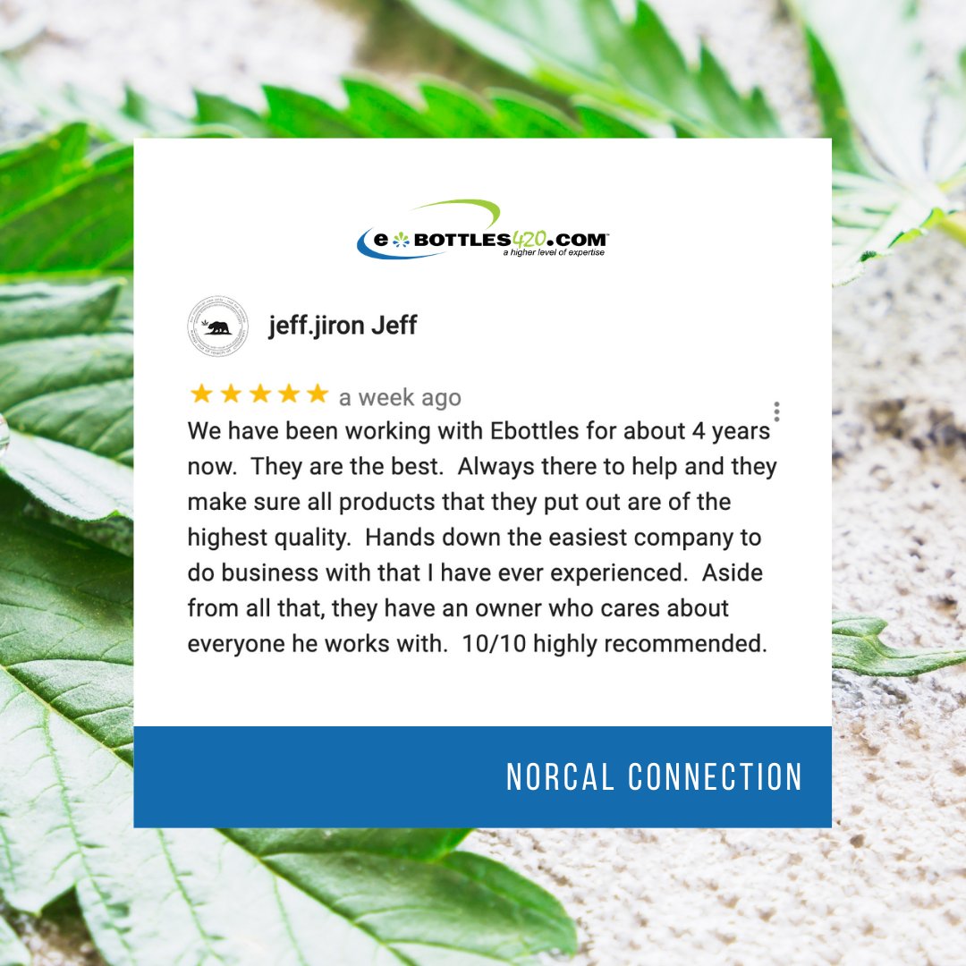 We love working with you, @thenorcalconnection! 

#TestimonialTuesday #ebottles420