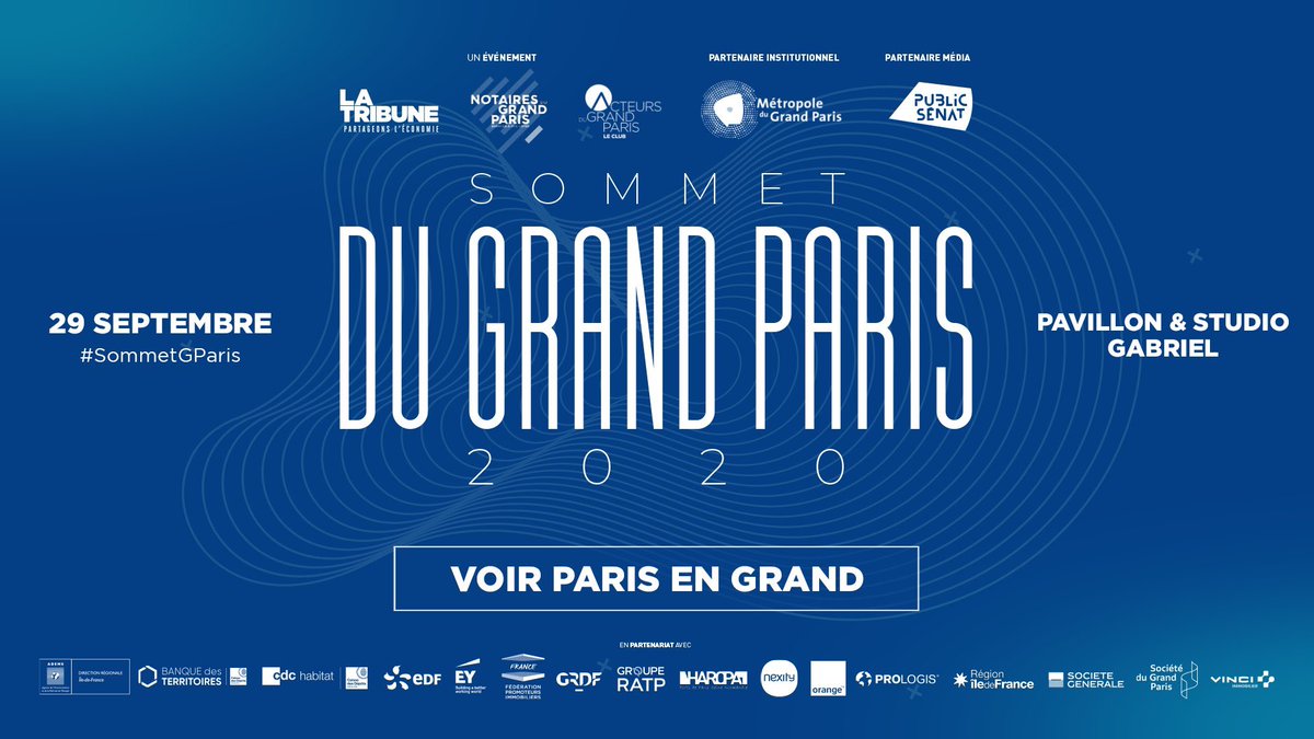 latribuneevents's tweet image. 🏁🔴Top départ pour le #SommetGparis : participez en digital sur nos RS aux débats auprès d'acteurs économiques, décideurs publics et élus politiques.
Un événement @LaTribune, @NotairesdeParis, les Acteurs du GP en partenariat avec
@publicsenat et @GrandParisMGP.