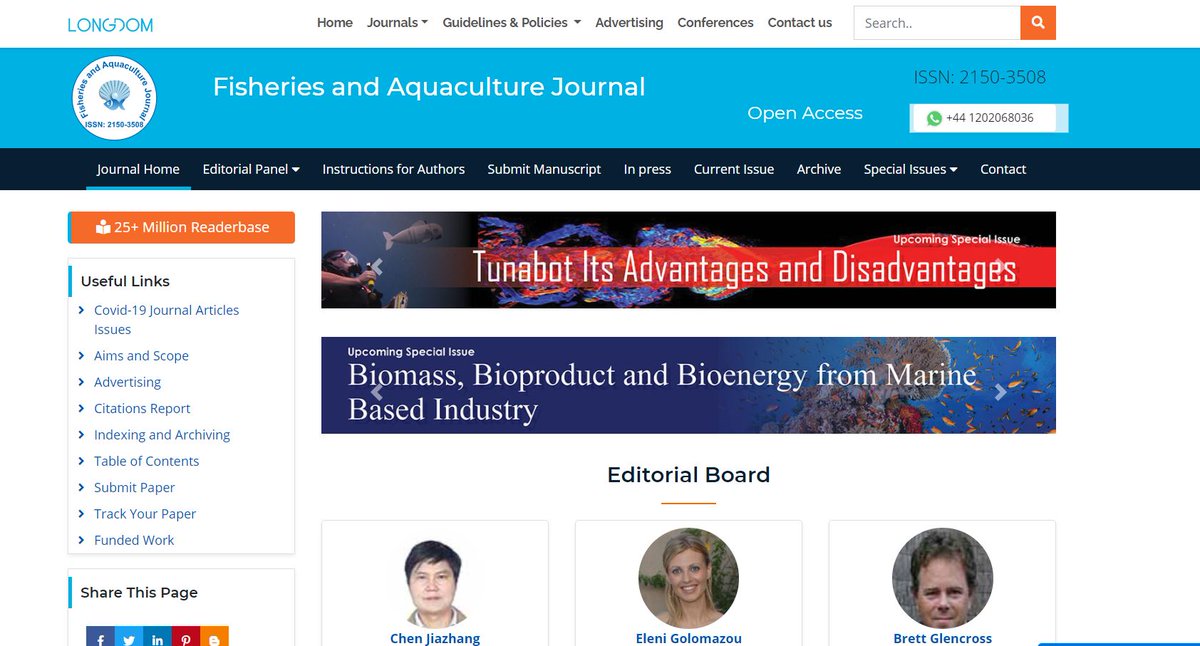 fisheriesaqua's tweet image. #Fisheries and #Aquaculture Journal  #EditorNote #FAJLongdom 

longdom.org/open-access/ed…