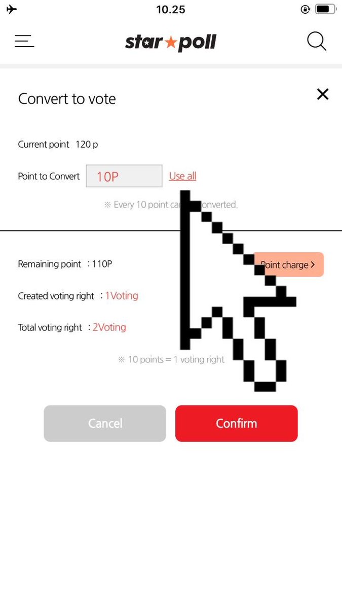 CONVERT POINTS VOTE CONVERSION:10 points = 1 Voting RightNOTE double exclamation markPOINTS doesn't have expiration