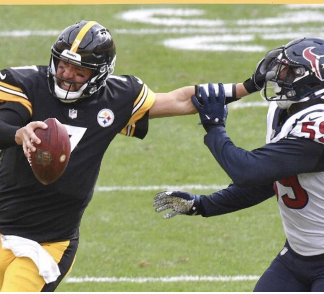EricFar48630592's tweet photo. โฆ@_BigBen7โฉ is 38 just played his 221 game & leading from the front, showing LBโs his Heisman Trophy pose ๐ #BensBack #RevengeTour2020 #7For7 #HereWsGo #SteelersNation https://t.co/GRojV5sJSX