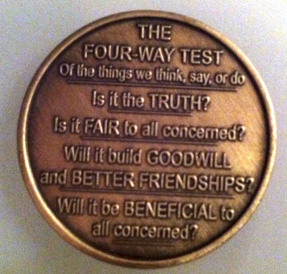 chiefjoekitchen's tweet image. “Of the things we think, say, or do...” @Rotary #FourWayTest