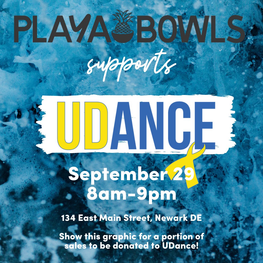 UDance's tweet photo. Stop Playa’n around and grab some Playa Bowls for another FTK Tuesday! From 8:00 AM to 9:00 PM, show the flyer below at the register and a percentage of your check will go towards UDance and our ultimate mission to fight childhood cancer! #FTKTuesday https://t.co/8ytXt3s2Eq