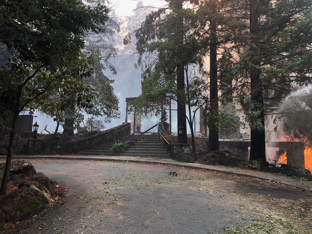 The entrance to #Meadowood restaurant in Napa Valley. 
#GlassFire