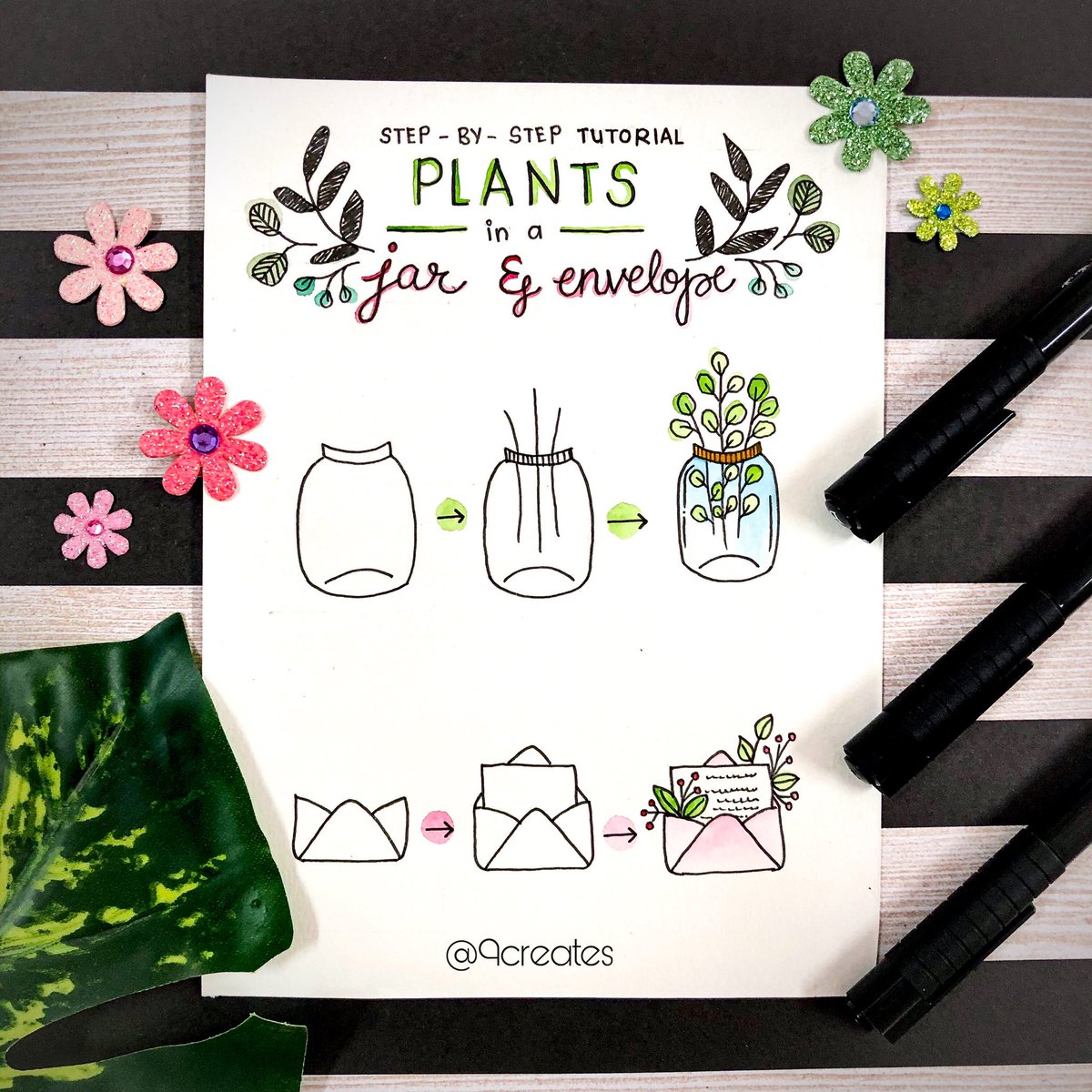 9creates's tweet photo. No number of plant doodles are too many plant doodles! 🍀

#bulletjournaldoodles #bujoinspiration #bujocommunity #cutedoodles #doodletutorial #stepbystepdoodles #doodlesofinstagram #doodlesart #learndoodling #doodlechallenge https://t.co/oX8RbGl7vn