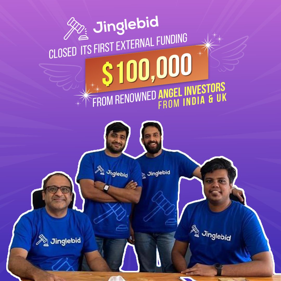 InnovationKaay's tweet photo. Last week indeed has been exhilaratingly exciting for Jinglebid! 
@jinglebid just secured a whopping $100k seed funding from Angel investors of India and the UK. Kudos to the team for their dedication and good work!
Three Cheers For Jinglebid! Or Is It Three Jingles?! https://t.co/70iv73qnAq