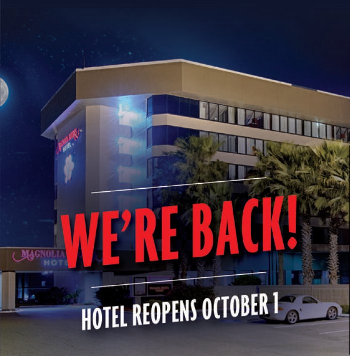 We are back!!!! Magnolia Bluffs Hotel will be reopening on October 1, 2020. Call today to make your reservation. 601-235-0045 ext. 1101. #playsafewinbig.
