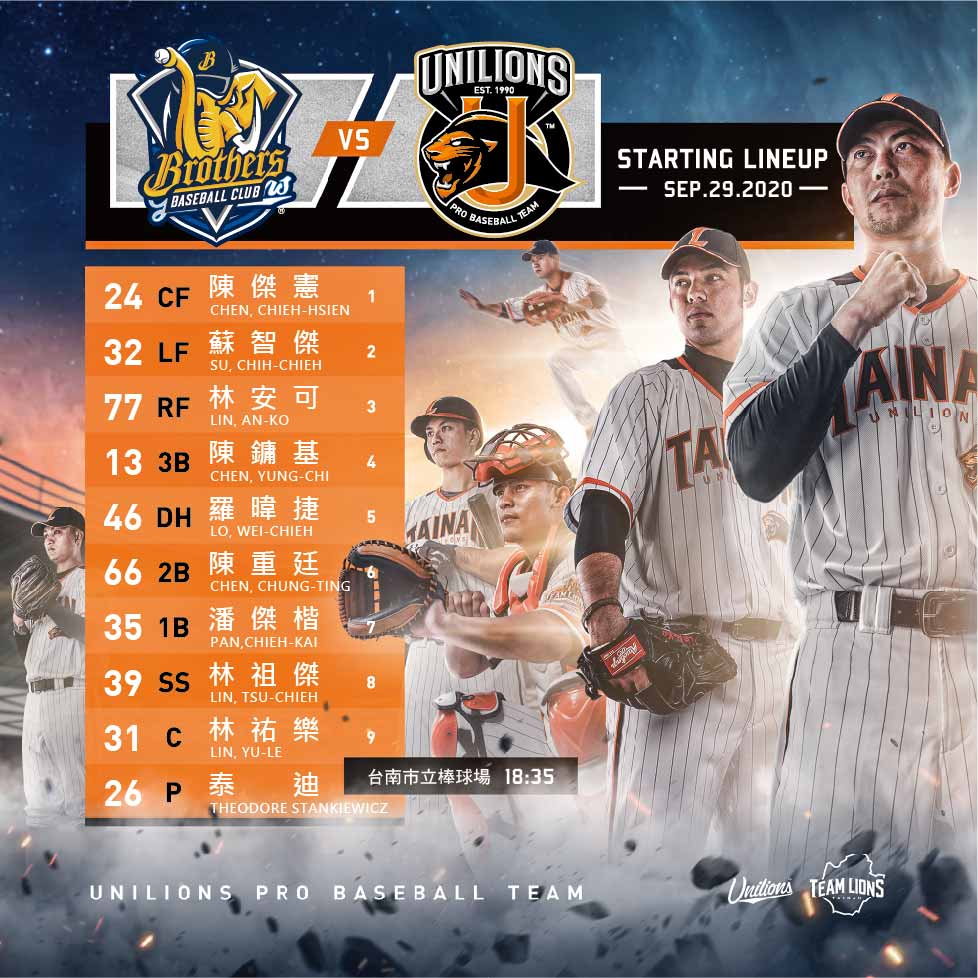 9.29 Uni Lions starting lineup