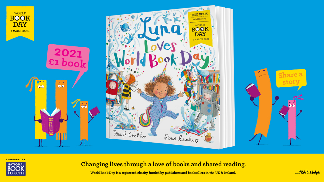 The utterly gorgeous Luna Loves World Book Day by  @JosephACoelho and  @fionalumbers completes our pre-school list of £1 titles in 2021 – find out more here:  http://www.worldbookday.com/book/luna-loves-world-book-day/  #WorldBookDay