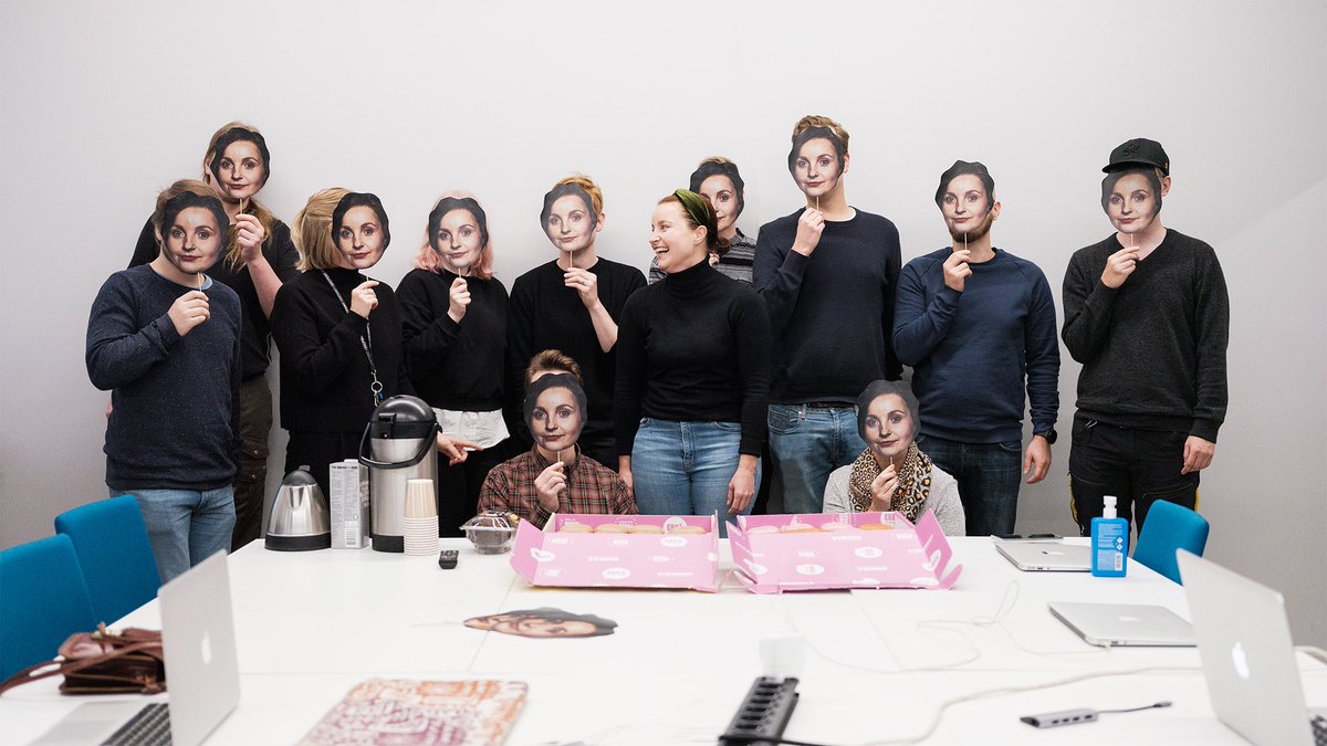 FlatlightCrea's tweet photo. Yesterday we celebrated our office manager @ArjaFilen ’s birthday. Why the masks you ask? Well, more of a good person is always a good thing 🙌🏼

#birthday https://t.co/5HORIv2gYS