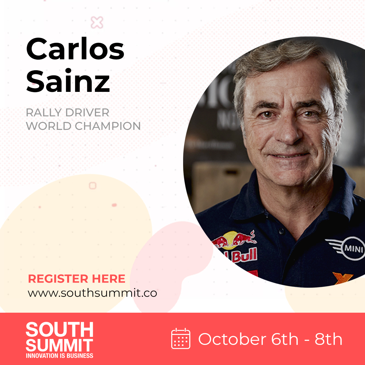 South Summit (@south_summit) on Twitter photo A multi-awarded actor and a twice World Rally Champion? Meet 2 Spanish stars attending #SouthSummit2020. <a href="/antoniobanderas/">Antonio Banderas</a> and <a href="/CSainz_oficial/">Carlos Sainz</a> will tell us their inspirational stories overcoming obstacles and being the creators of their own success
Join 👉bit.ly/36eVqrk A multi-awarded actor and a twice World Rally Champion? Meet 2 Spanish stars attending #SouthSummit2020. <a href="/antoniobanderas/">Antonio Banderas</a> and <a href="/CSainz_oficial/">Carlos Sainz</a> will tell us their inspirational stories overcoming obstacles and being the creators of their own success
Join 👉bit.ly/36eVqrk