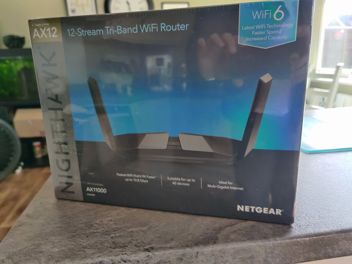 mattbleasby's tweet photo. Gigabyte broadband means a nice little route upgrade Nighthawk #RAX200 ✌️ https://t.co/EGGBj2XAKy