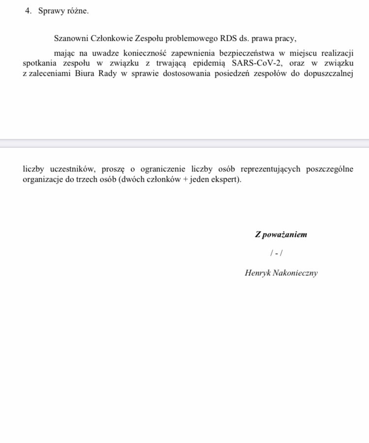 📈Rada dialogu społecznego Dialog

➡️Uregulowanie pracy zdalnej 

👉Proponowany porządek posiedzenia:
1. Wniosek Minister Rodziny, Pracy i Polityki Społecznej w sprawie uregulowania w powszechnych przepisach prawa pracy możliwości wykonywania pracy w formie pracy zdalnej.