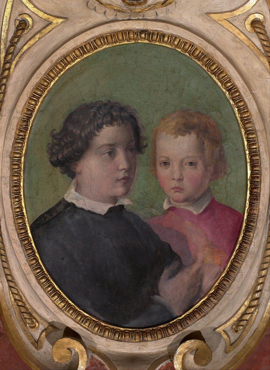 OldPortraiture's tweet photo. Born #OnThisDay in 1544: #GiovannideMedici (1544-62), cardinal & son of #CosimoI
Portrait as a child with brother #GarziadeMedici (1547-62) by Giorgio #Vasari (1511-74), 1556-8
#Medici #ChildrenInArt #BrothersInArt https://t.co/OqHS4MzXDJ