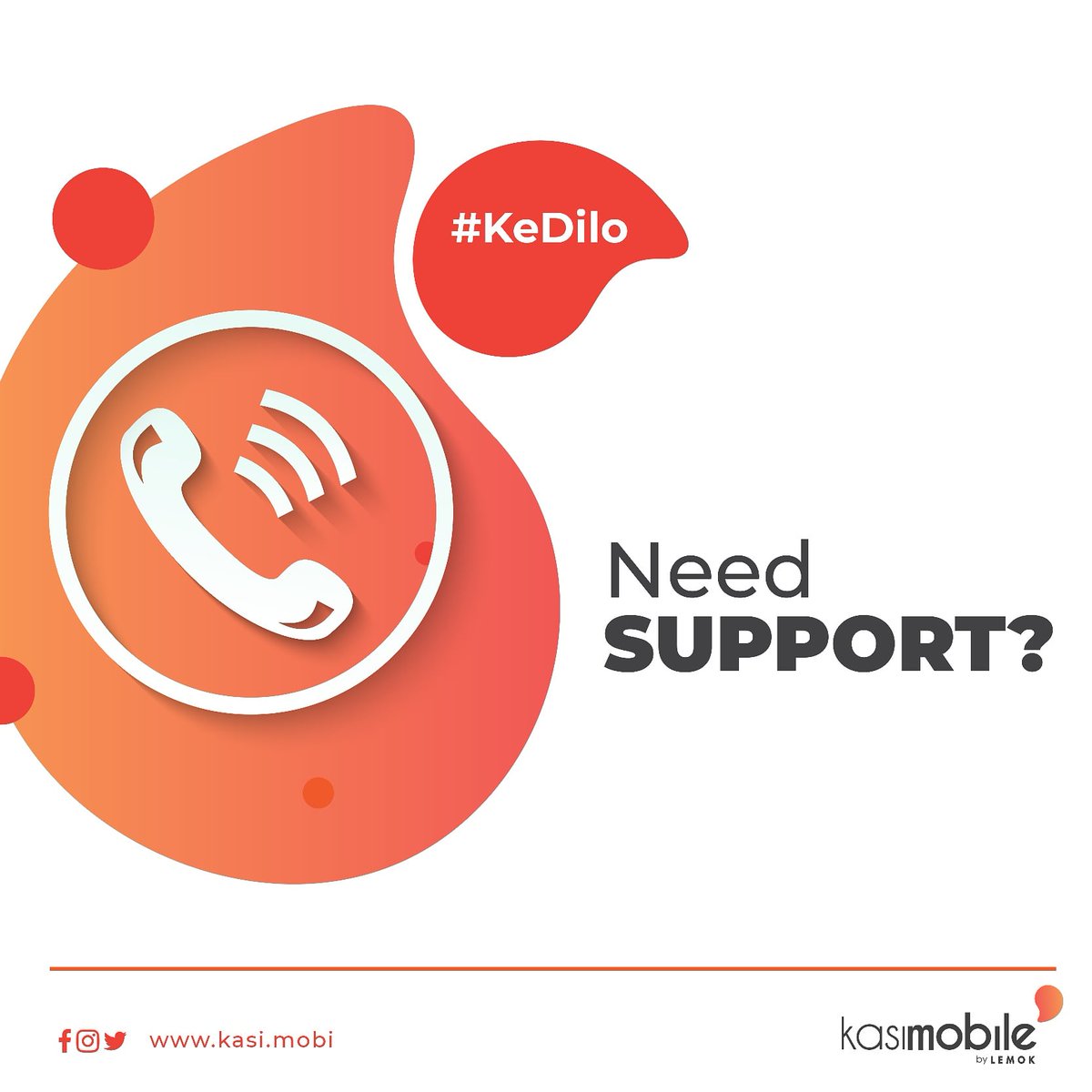 Struggling with registering for a sim card? Or need help with your existing package? Simply call our support team on 012 012 5698 or email support@kasi.mobi