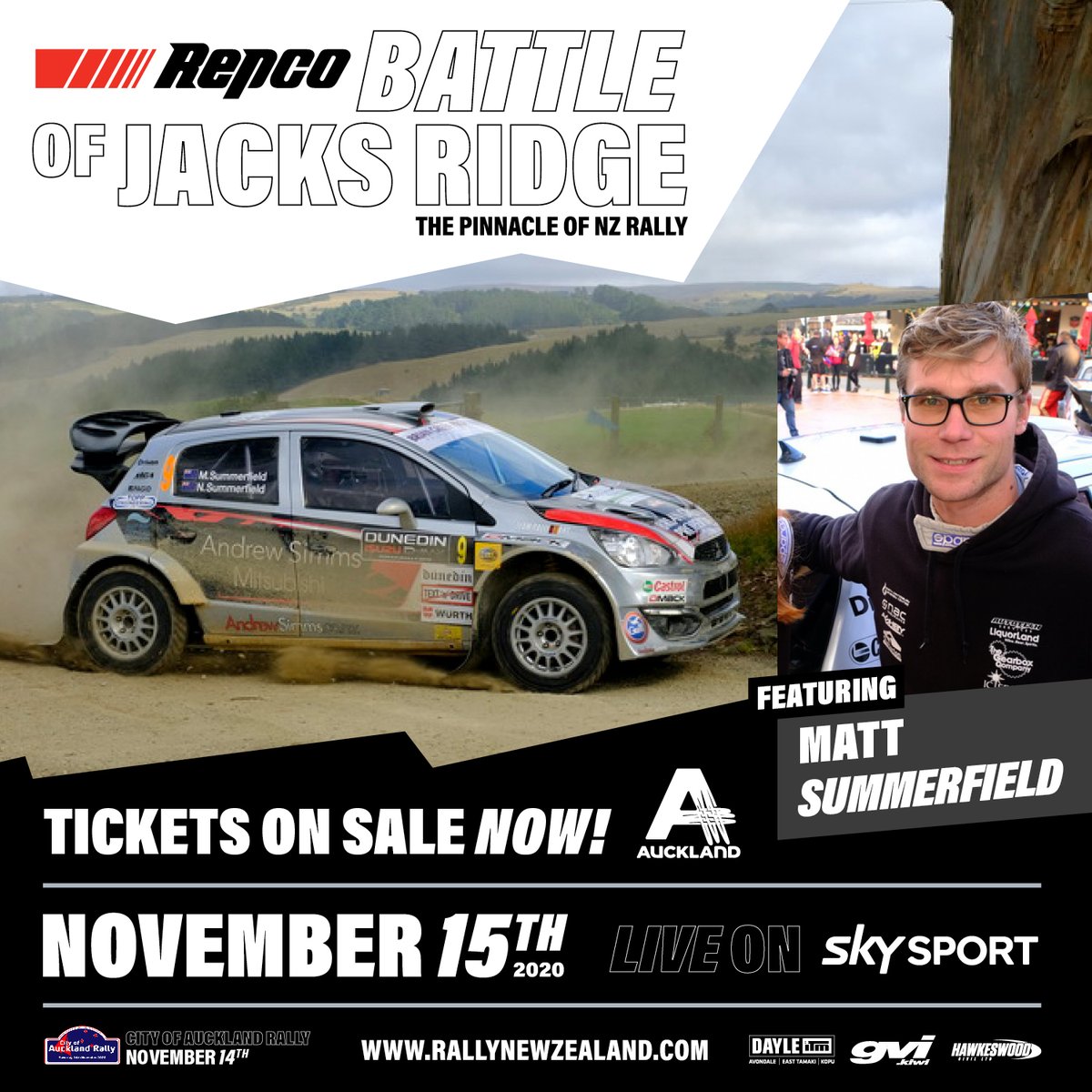 RallyNewZealand's tweet photo. MAJOR DRIVER ANNOUNCEMENT: The talented Matt Summerfield will carry recent form into November’s Battle of Jacks Ridge after confirming his participation.

https://t.co/fzbuH1zlTF

#Auckland
#VisitAuckland
#BattleOfJacksRidge
#BOJR https://t.co/K54xHIVWrL