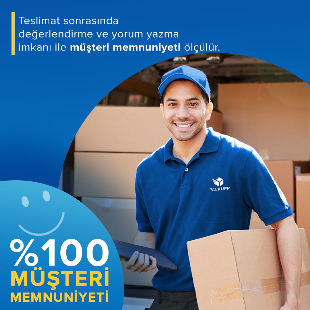 PackUpp’ın eğitimli sürücüleri sayesinde müşteriler her zaman mutlu, her zaman memnun! Aynı-Gün Teslimat modelimizle tanışmak için hemen web sitemizi ziyaret edin. packupp.com