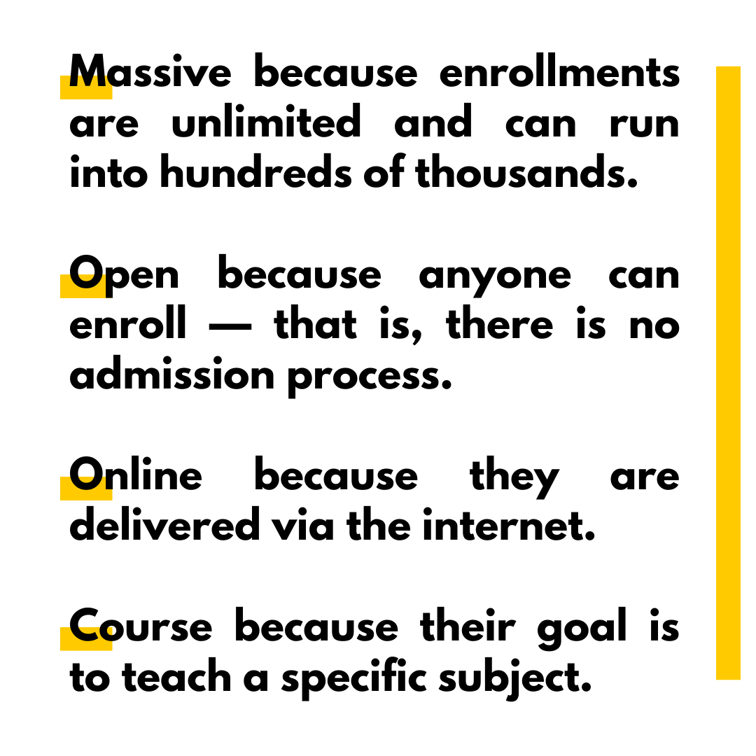 BlackinSTEMEd's tweet photo. MOOCS are free online courses that provide an affordable and flexible way to learn new skills, advance your career and deliver quality educational experiences at scale.
#BlackInSTEMEd #BlackInTechEd #STEM #technology
https://t.co/Q37P7vOnkW https://t.co/a96xZ9SBje