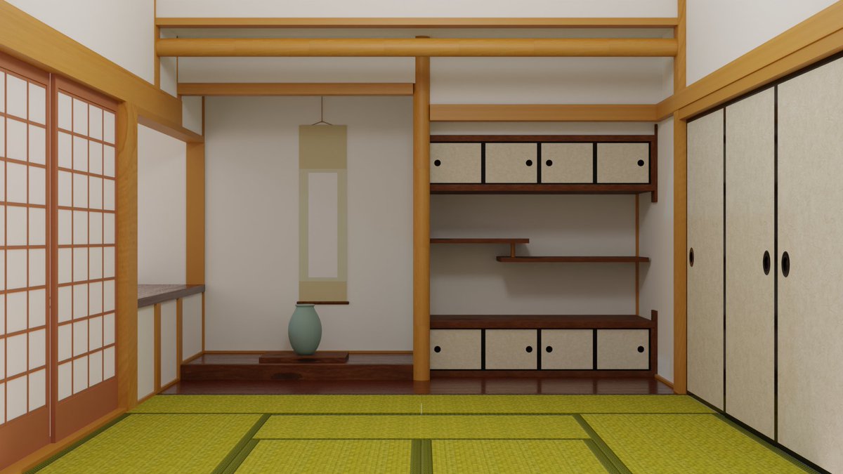 くらす ゆっくり茶番でよく見る背景をモデリングしました Blender