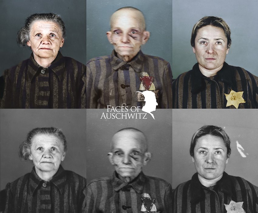 The colour makes these almost unbearable to look at. But look we must. Thankyou <a href="/FacesAuschwitz/">Faces Of Auschwitz</a> for the work you do.