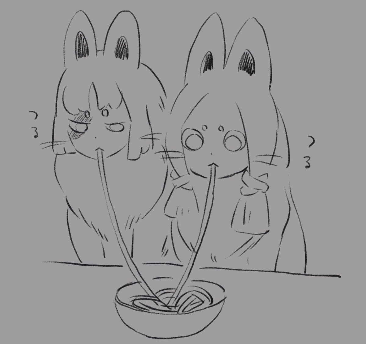 わんわん物語みたいなうどんの食い方するイヌ妖怪達 Maioの漫画