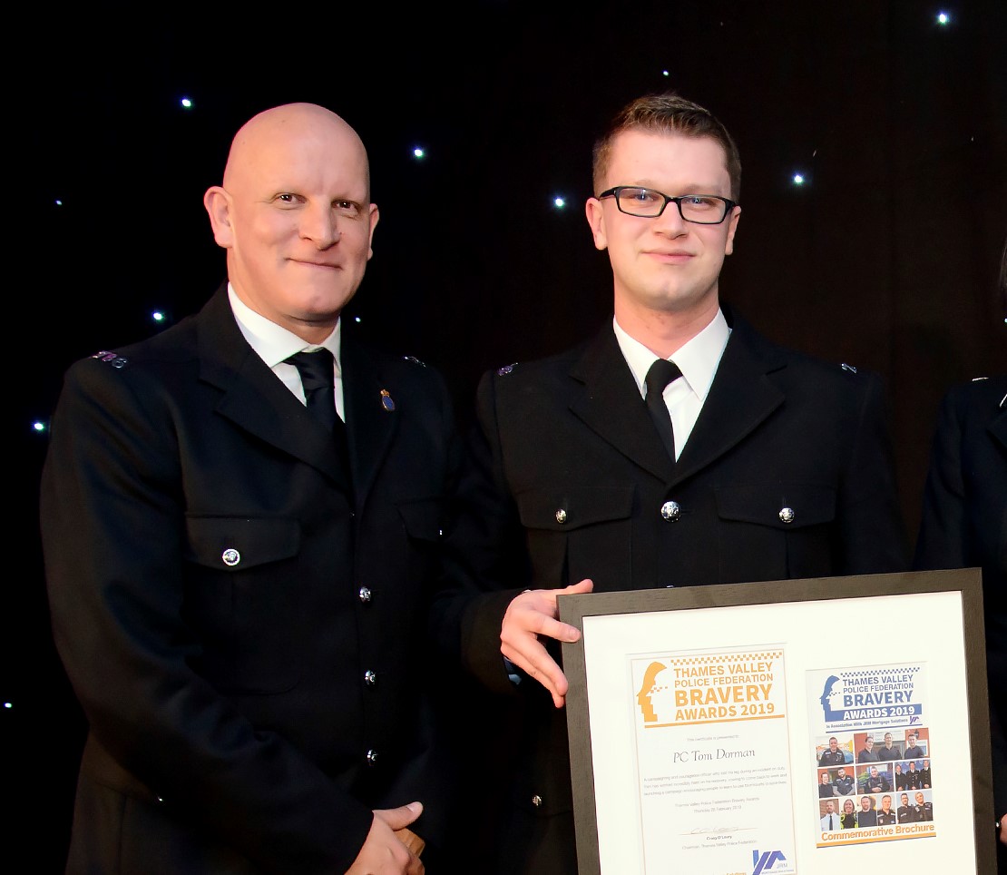 A Thames Valley Police officer whose leg was amputated after a man drove into his patrol car has spoken of his disgust after hearing that the culprit is being released on licence 10 months into a five-year jail term. facebook.com/thames.federat…