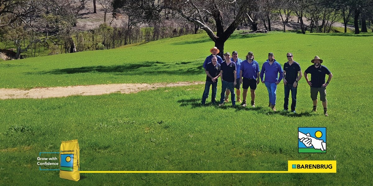 BarenbrugAUS's tweet photo. From flames to flourishing fields! A family in the Adelaide Hills were humbled earlier this year when a team of @BarenbrugAUS staff with support from @BarenbrugGroup #HelpingWithHands foundation showed up at their farm to prepare paddocks & re-sow pastures destroyed by bushfires. https://t.co/umkEo1xODJ