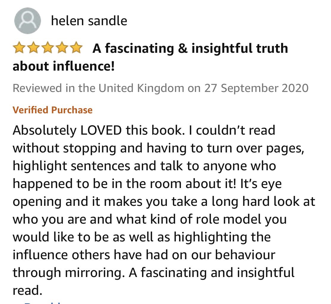 FionaMurden's tweet image. So so so happy about this review I found for my book #mirrorthinking on amazon. 

I don’t know who Helen Sandle is but am’ very very grateful 🙏
