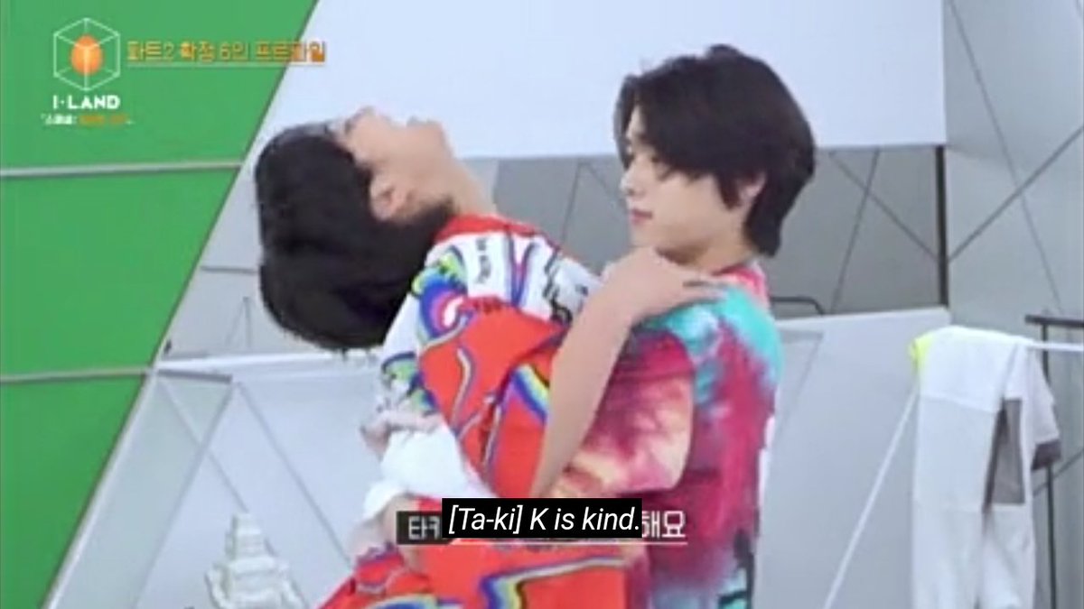 Taki and K *couldn't find a ship name*: Every eggie who watched I-land will know the special, unique and cute friendship between those two boys. If there is someone who describes the relationship father/son the best in I-land, Taki and K will be number 1