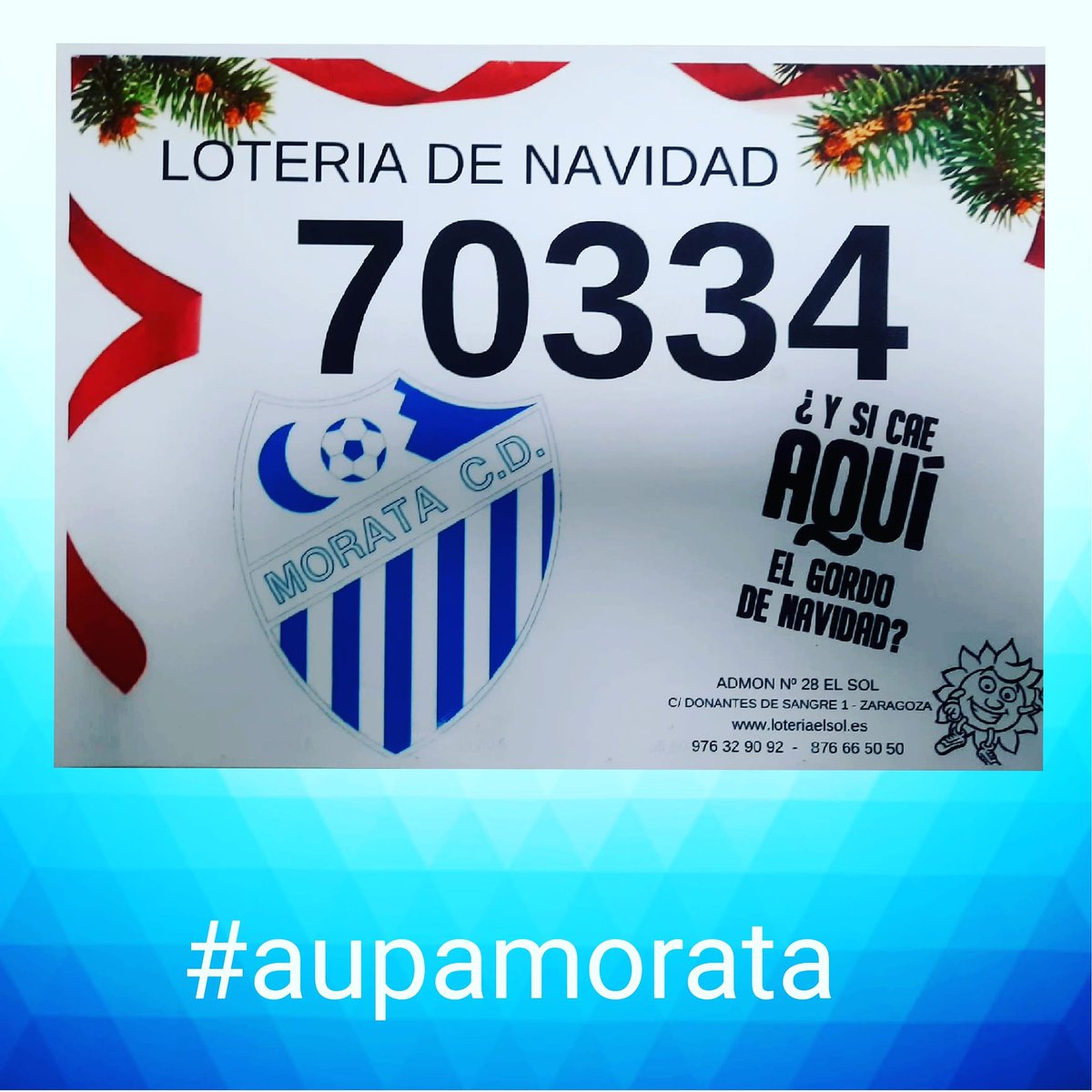 moratacd's tweet photo. Buenos días, y tenemos la lotería de Navidad disponible!!! #aupamorata https://t.co/9OmBDHHkdP